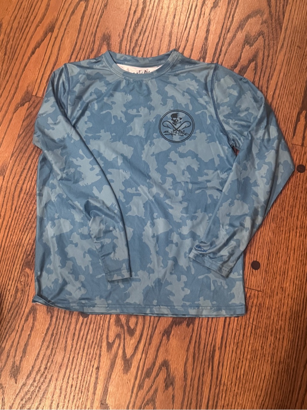 Salt youth Large Life Blue Camo Long Sleeve Tee